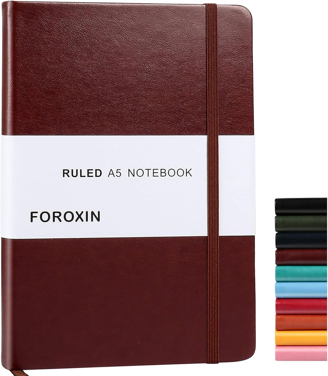 Premium Brown Leather Journal - 192 Pages - Elastic Closure