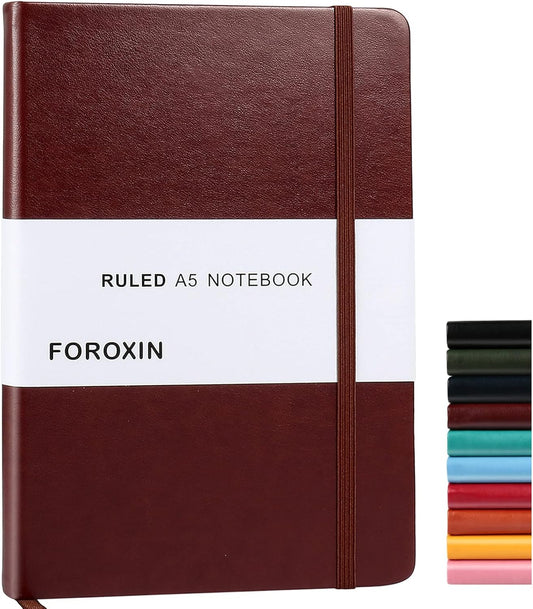 Premium Brown Leather Journal - 192 Pages - Elastic Closure
