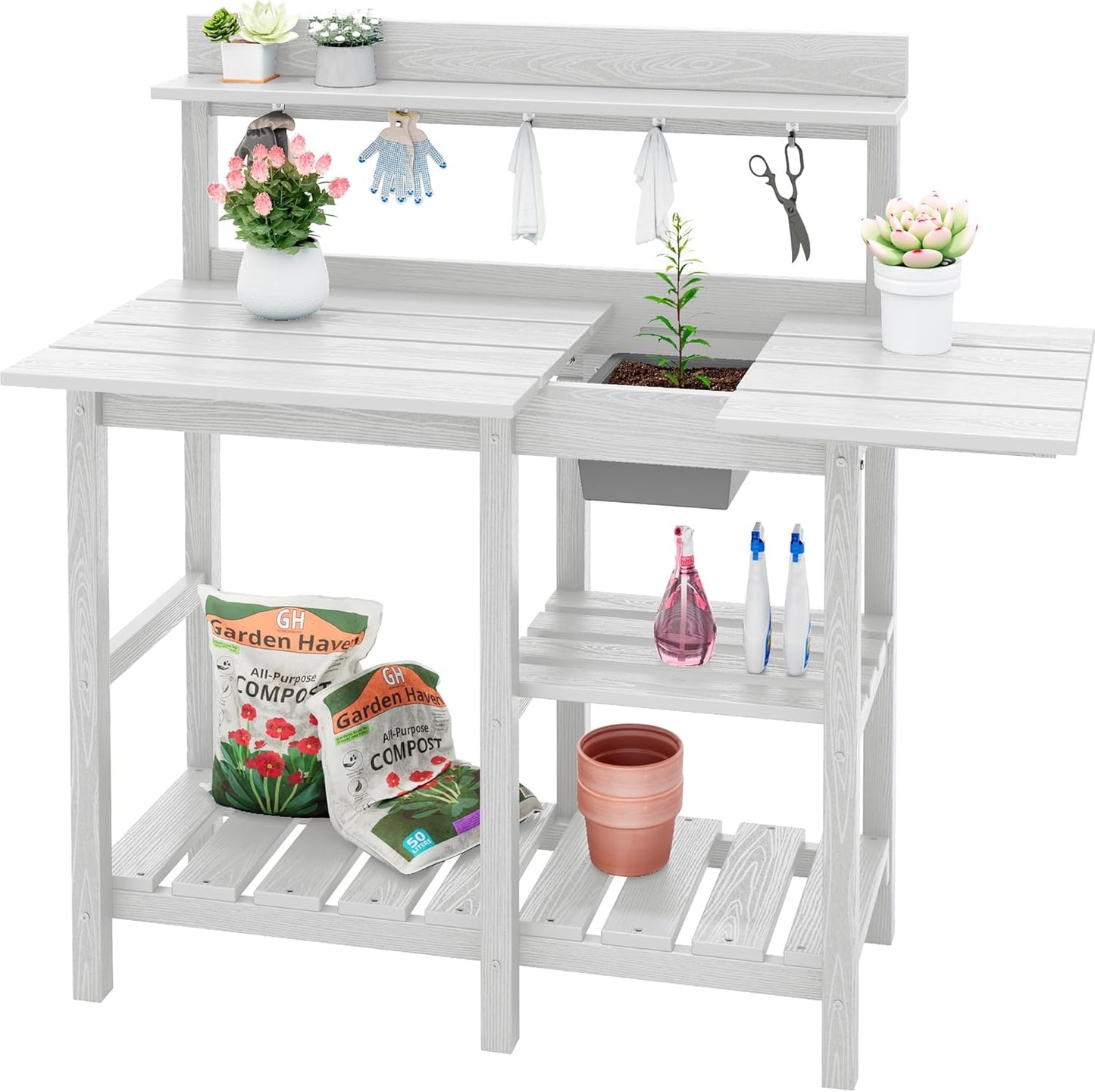 SERWALL Potting Table for Outside Use - Durable and Spacious