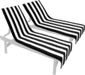 COTTON CRAFT Pool Lounge Chair Cover 2 Pack - Cabana Stripe