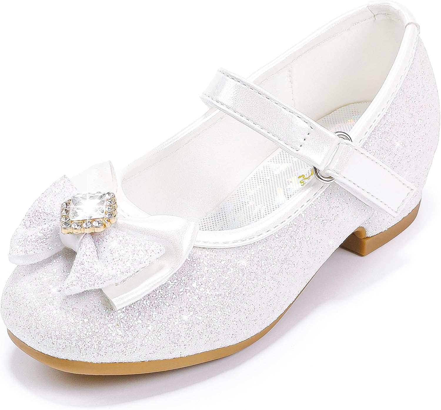 Furdeour Girls Dress Shoes Mary Jane Wedding Flower Heels