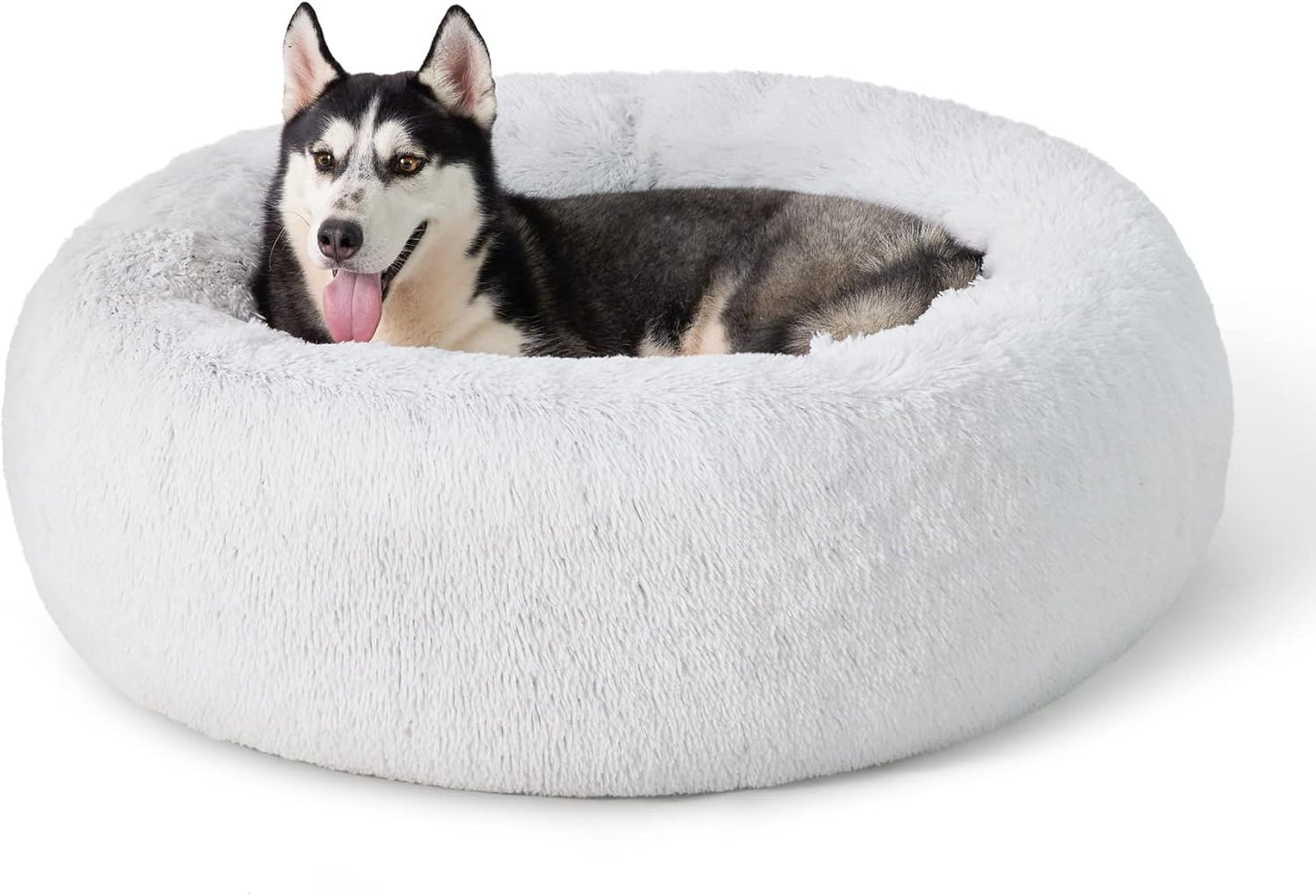 Calming Dog Bed for Large Dogs - Donut Design for Comfort