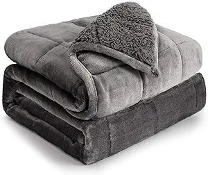 Sherpa Fleece Weighted Blanket 15 lbs for Cozy Comfort