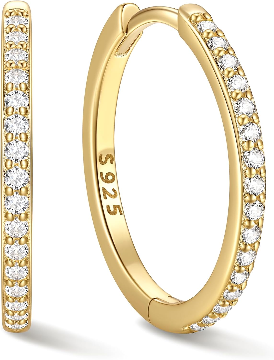 Chicsilver 925 Sterling Silver Huggie Earrings for Women