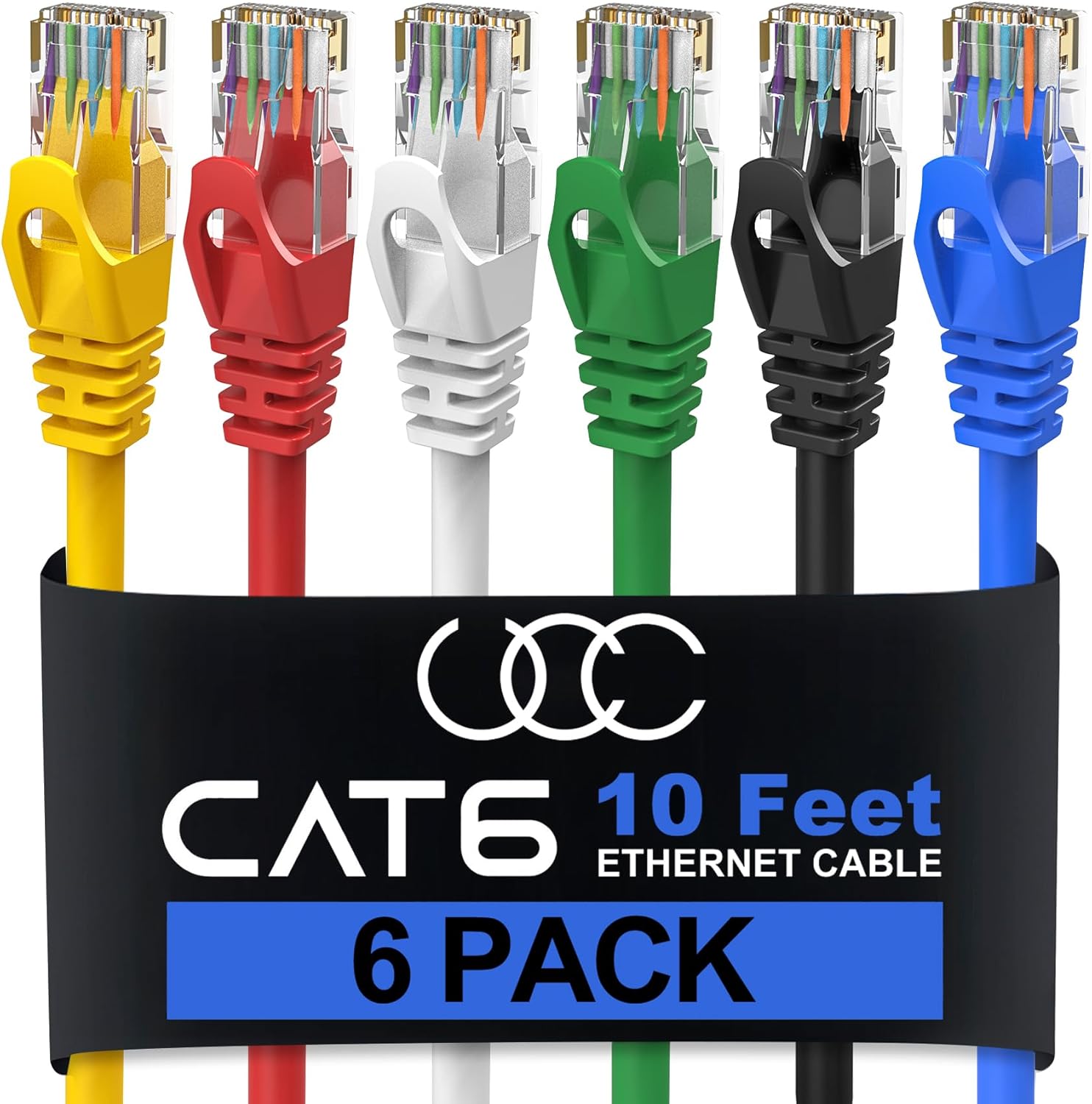 Ultra Clarity Cables: High-Speed 10ft Cat6 Ethernet Cable (6 Pack) for Reliable Internet Connectivity