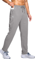Men's Fleece Lined Pants with Zipper Pocket - Warm Athletic Joggers