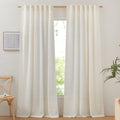 NICETOWN Linen Curtains 95 in Length 2 Panels - Semi Sheer Privacy
