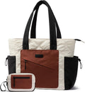 LOVEVOOK Tote Bag for Women - Quilted Puffer Work Tote, 2pcs