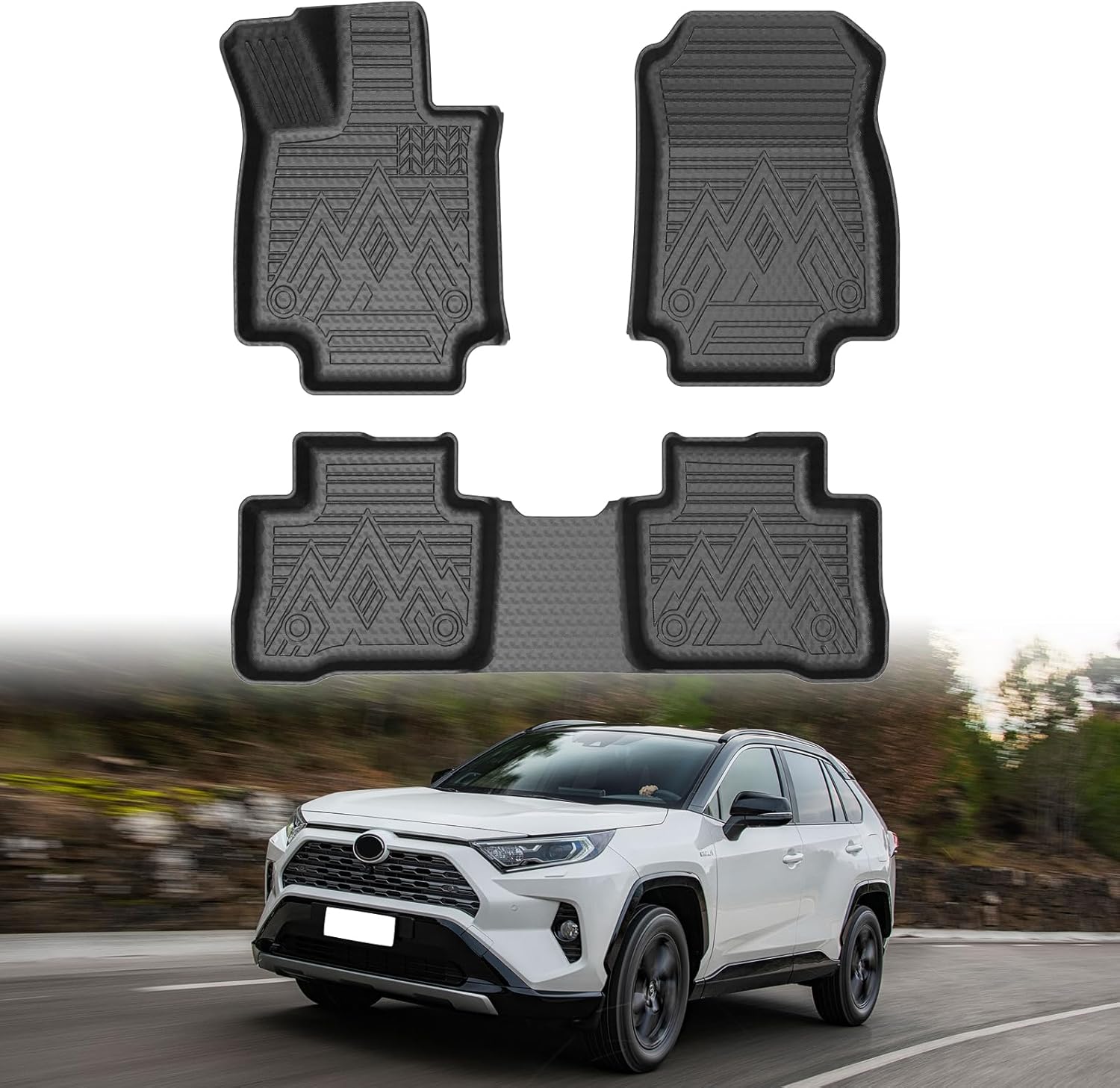 Durable All Weather Floor Mats for Toyota RAV4 2019-2025