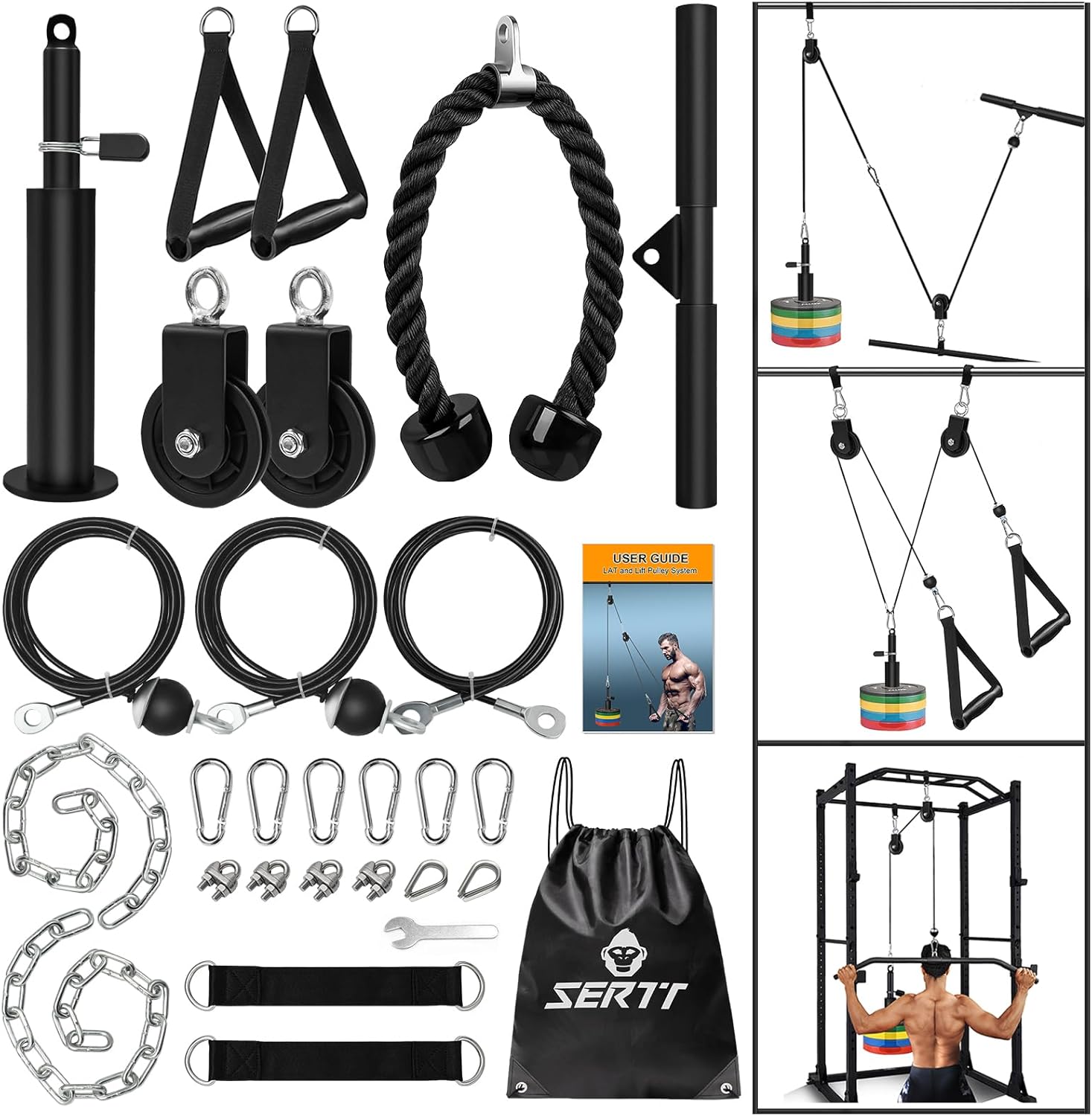 SERTT Weight Cable Pulley System for Home Gym Workouts