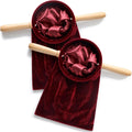 Church Tithe Offering Bags Set of 2 with Wooden Handles - Red velvet