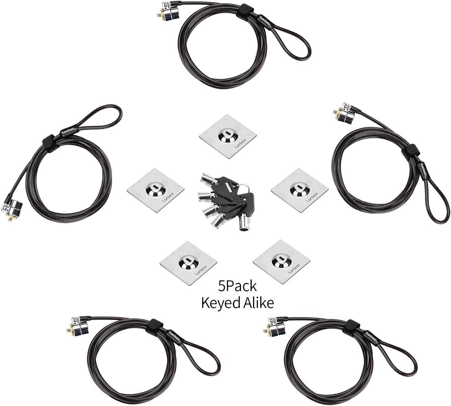 5Pack Laptop Cable Lock Security System for Anti Theft Devices