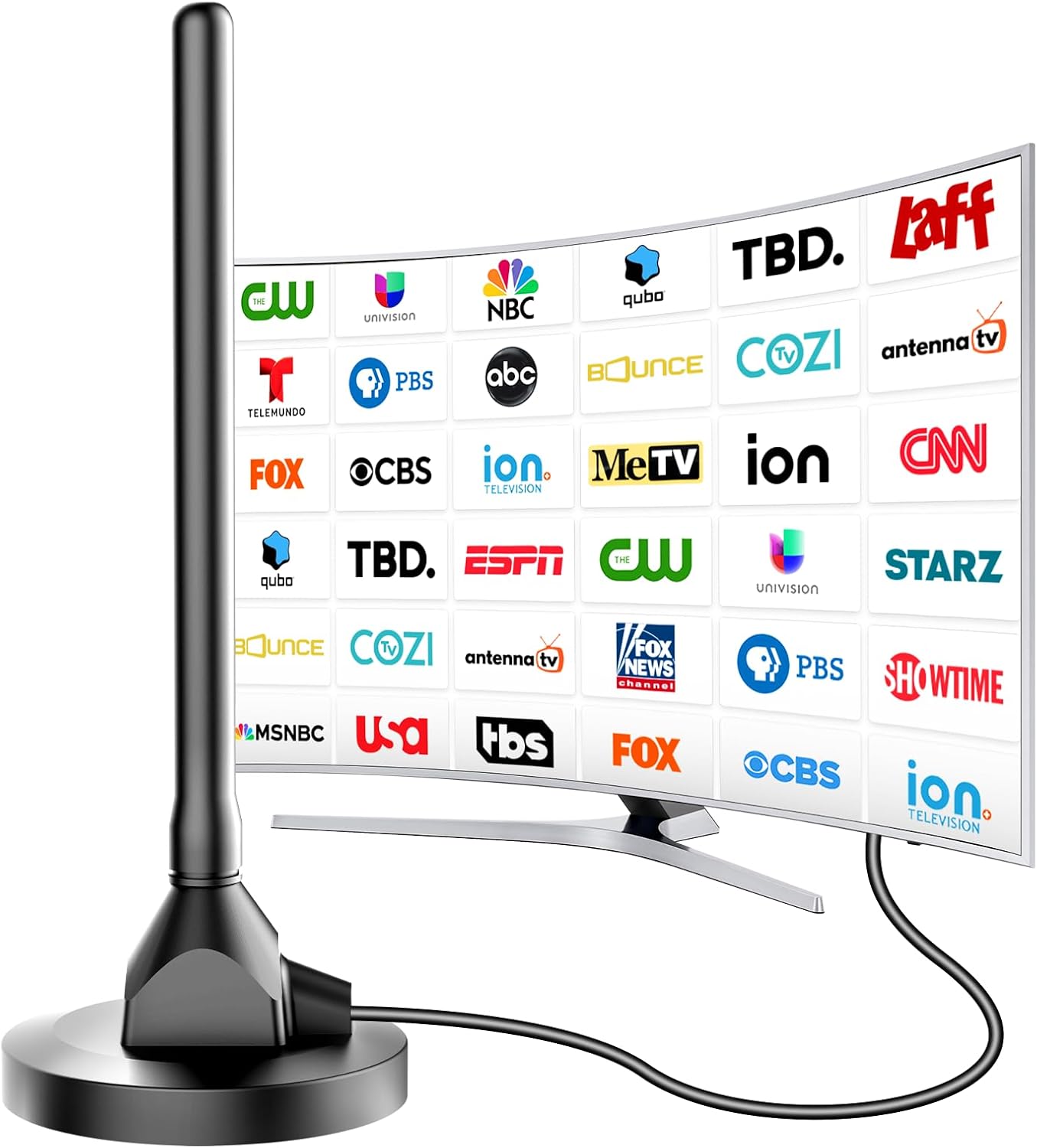 Ultra Long Range Indoor TV Antenna 4K HD Free Channels!