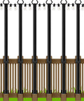 5Ft String Light Poles 6 Pack - Outdoor Metal Stands for Decks
