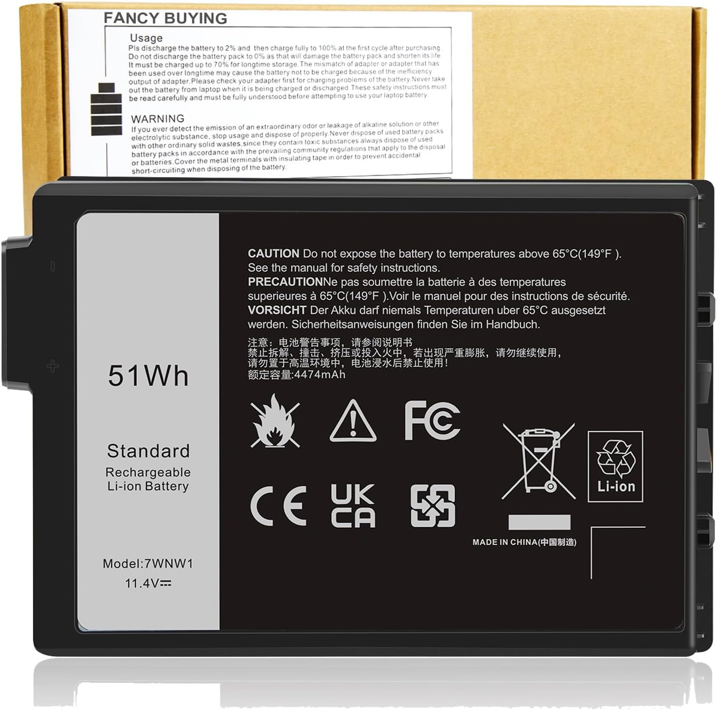 7WNW1 GK3D3 Laptop Battery for Dell Latitude Rugged Series