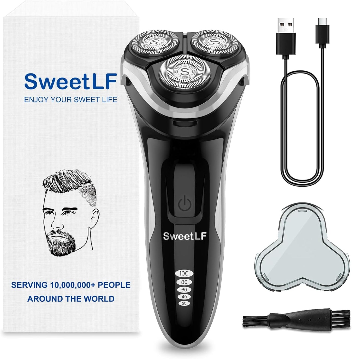 SweetLF Electric Razor for Men: 120 Min Shaving, Waterproof