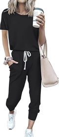 PRETTYGARDEN Women Summer Two Piece Striped Tracksuit - Breathable