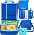 Lunch Box Set with Bento Box, Insulated Food Jar & Kids Bottle