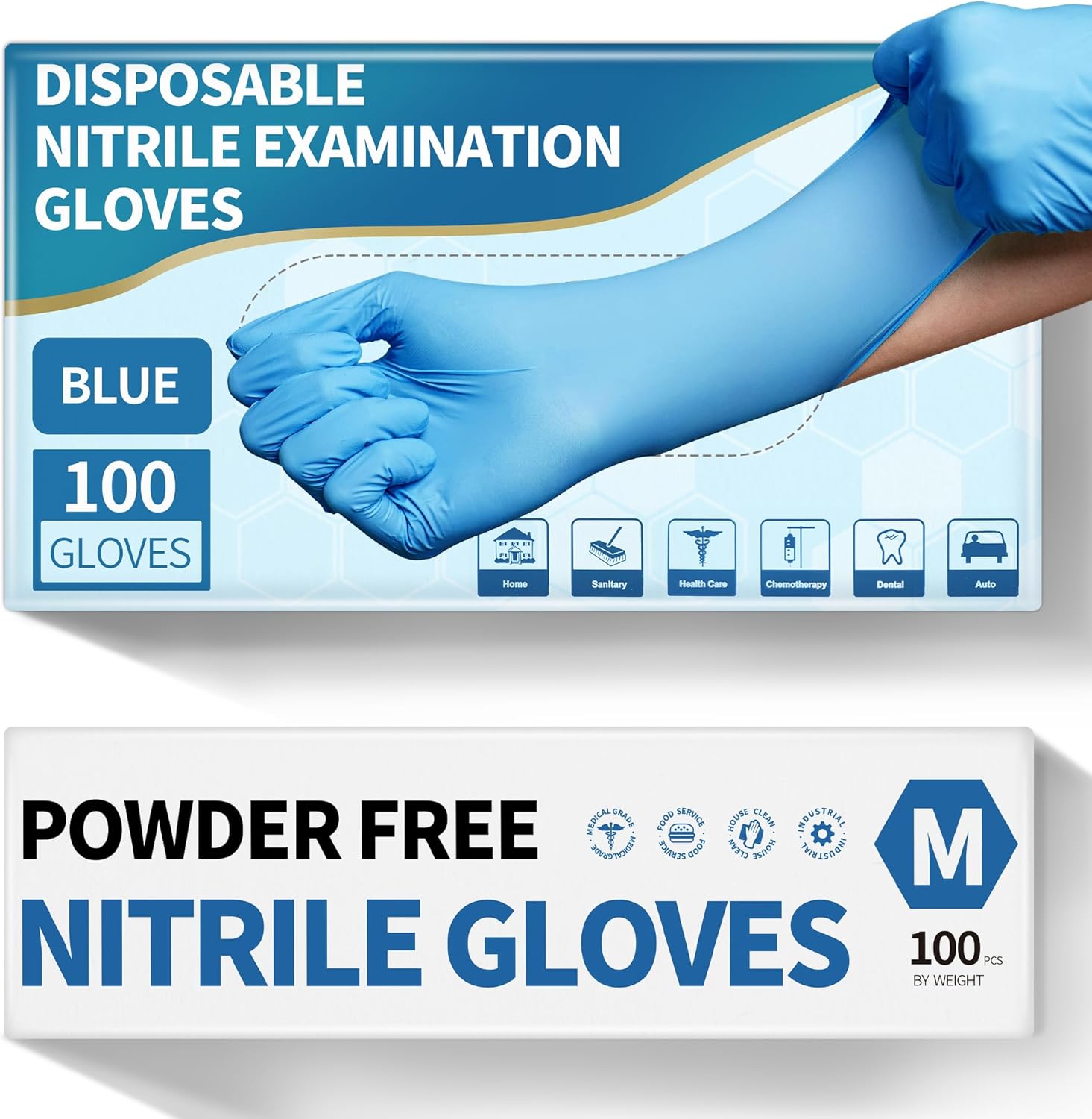 Medguy Nitrile Gloves: 100 Count, Powder-Free for Medical & Kitchen Use