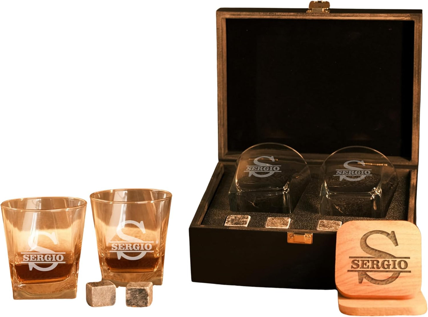 Premium Whiskey Glasses Set by TRENDSHOPIC for Connoisseurs
