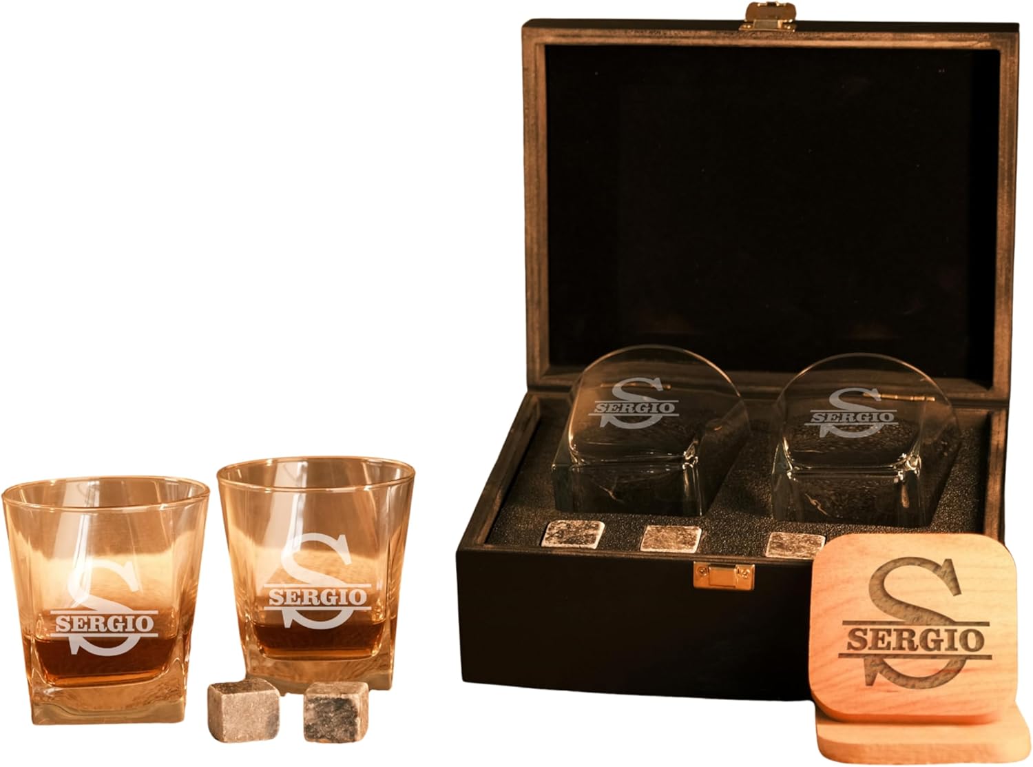 Premium Whiskey Glasses Set by TRENDSHOPIC for Connoisseurs