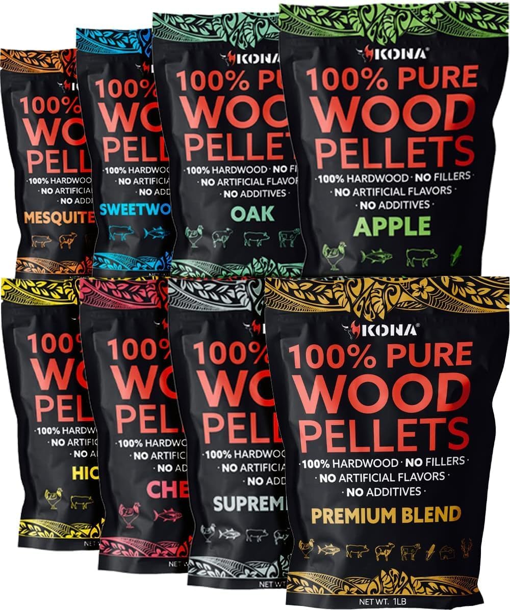 Kona Wood Pellets Variety Pack for Grilling and Smoking