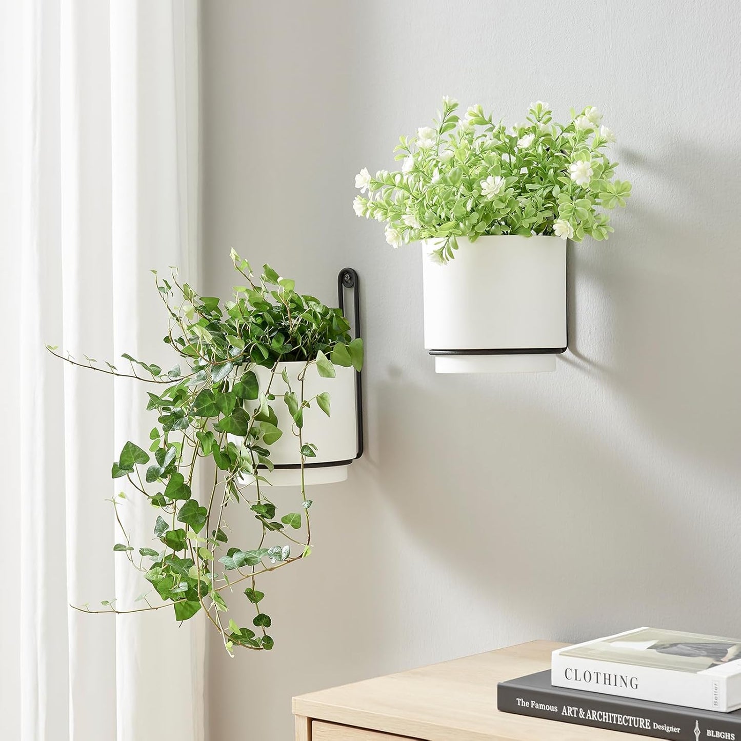 2 Pcs Wall Mounted Hanging Planter Vase for Indoor Plants