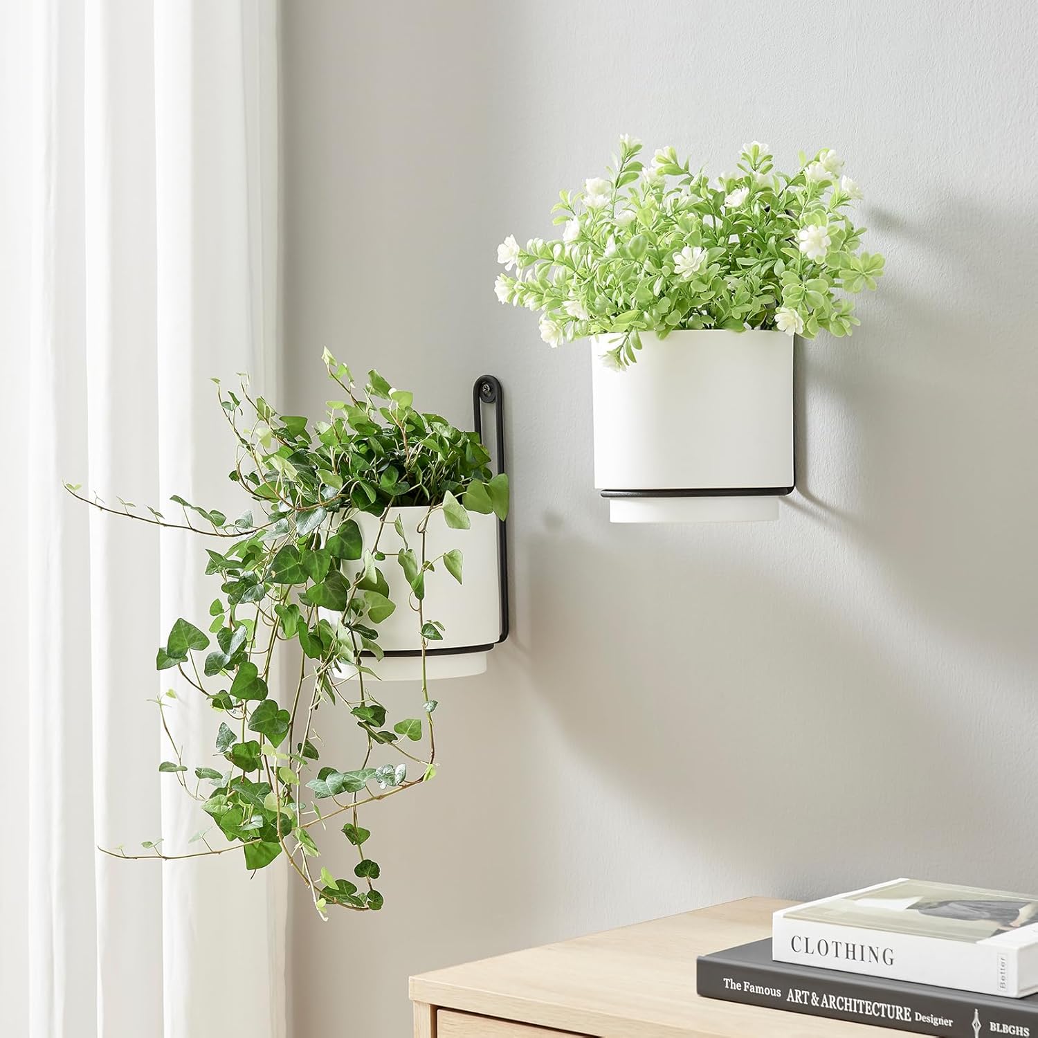 2 Pcs Wall Mounted Hanging Planter Vase for Indoor Plants