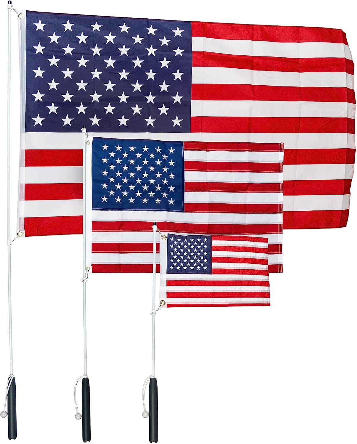 Premium Boat Rod Holder Flagpole with Rotating Flag Mounts
