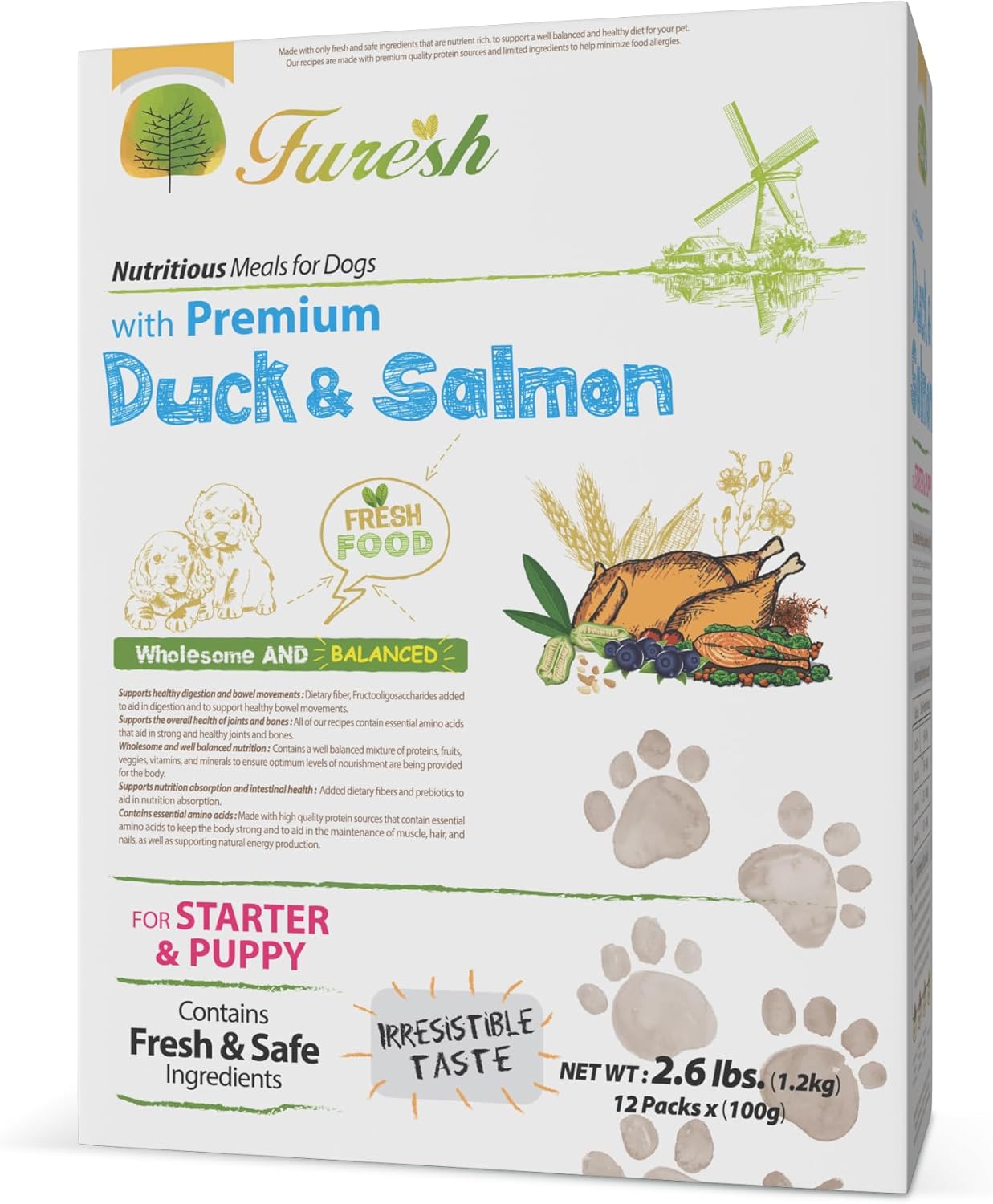 FURESH Premium Natural Dry Dog Food Kibble for Small Dogs
