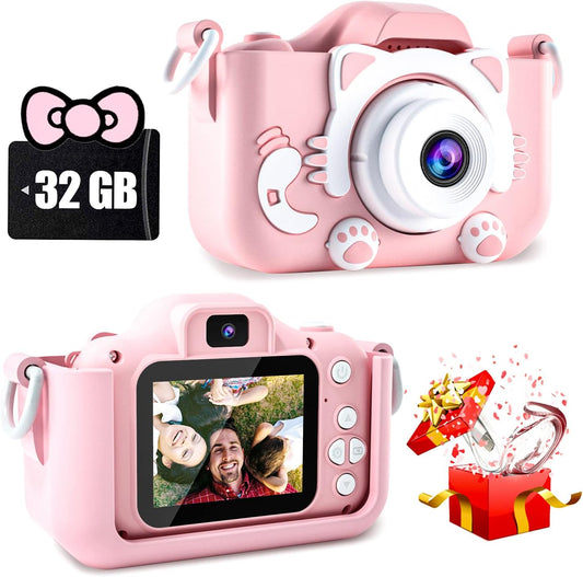 CIMELR Kids Camera: Selfie Capable, Video Recording, 32GB SD Card - Perfect Gift!