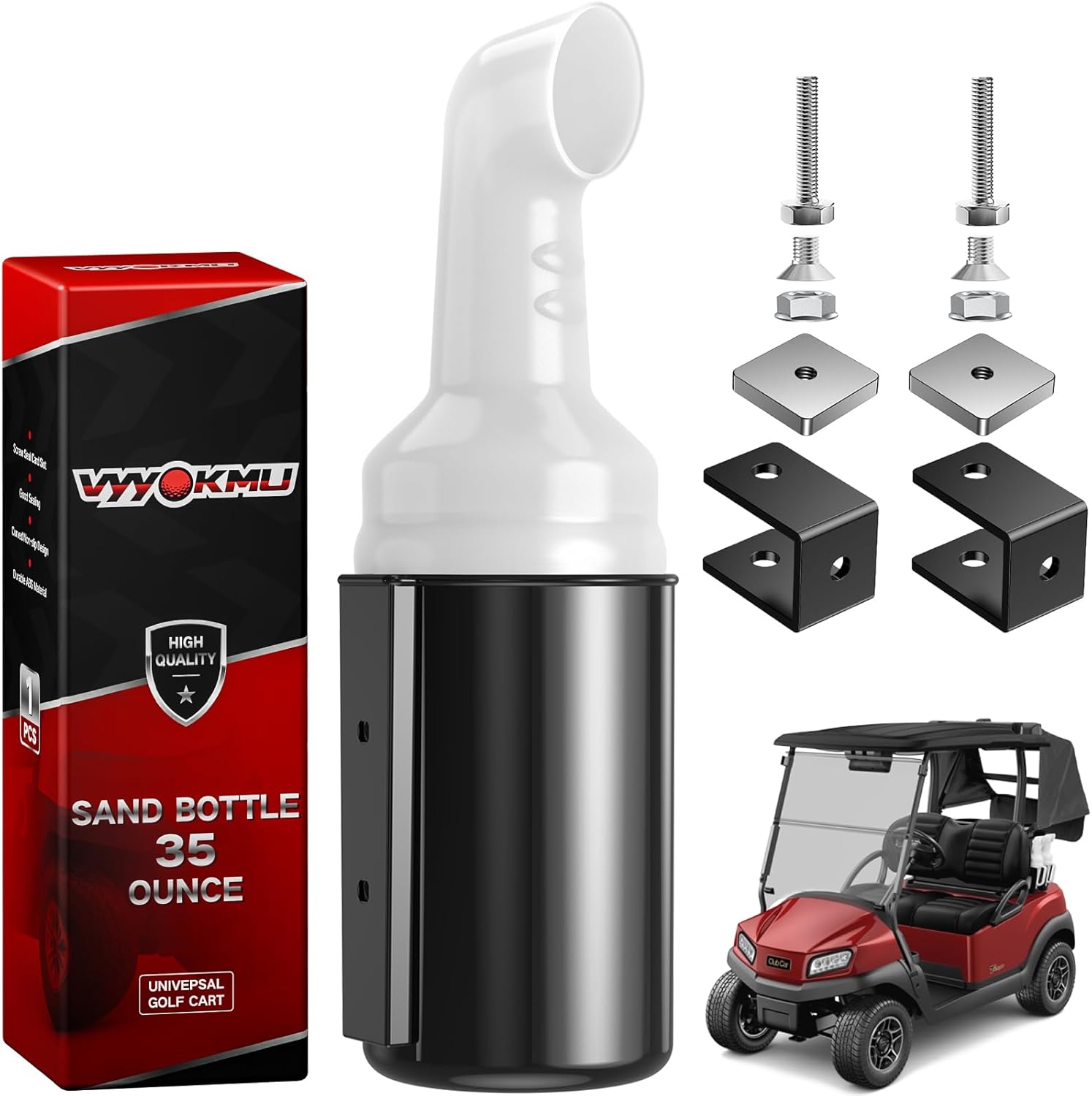 Universal Golf Cart Sand Pots - Easy Fill, Rattle-Proof Holder
