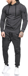 Men's 2 Piece Hooded Tracksuit Set - Lightweight Cotton Blend
