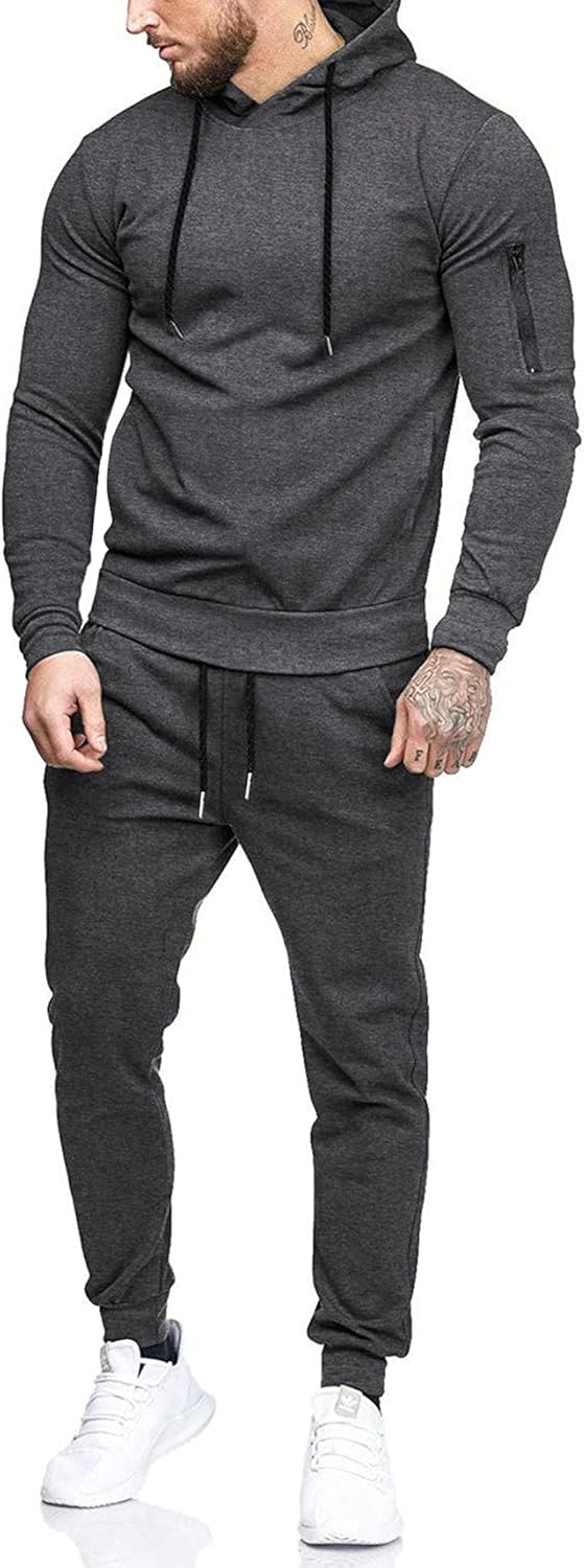 COOFANDY Men's Tracksuit: Stylish 2 Piece Hooded Sweatsuit Set