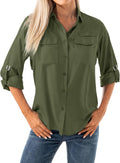 Women's Quick Dry Sun UV Protection Convertible Long Sleeve Shirt