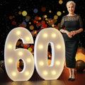 Marquee Numbers 3 ft Tall Light Up 60 - Bold Party Backdrop