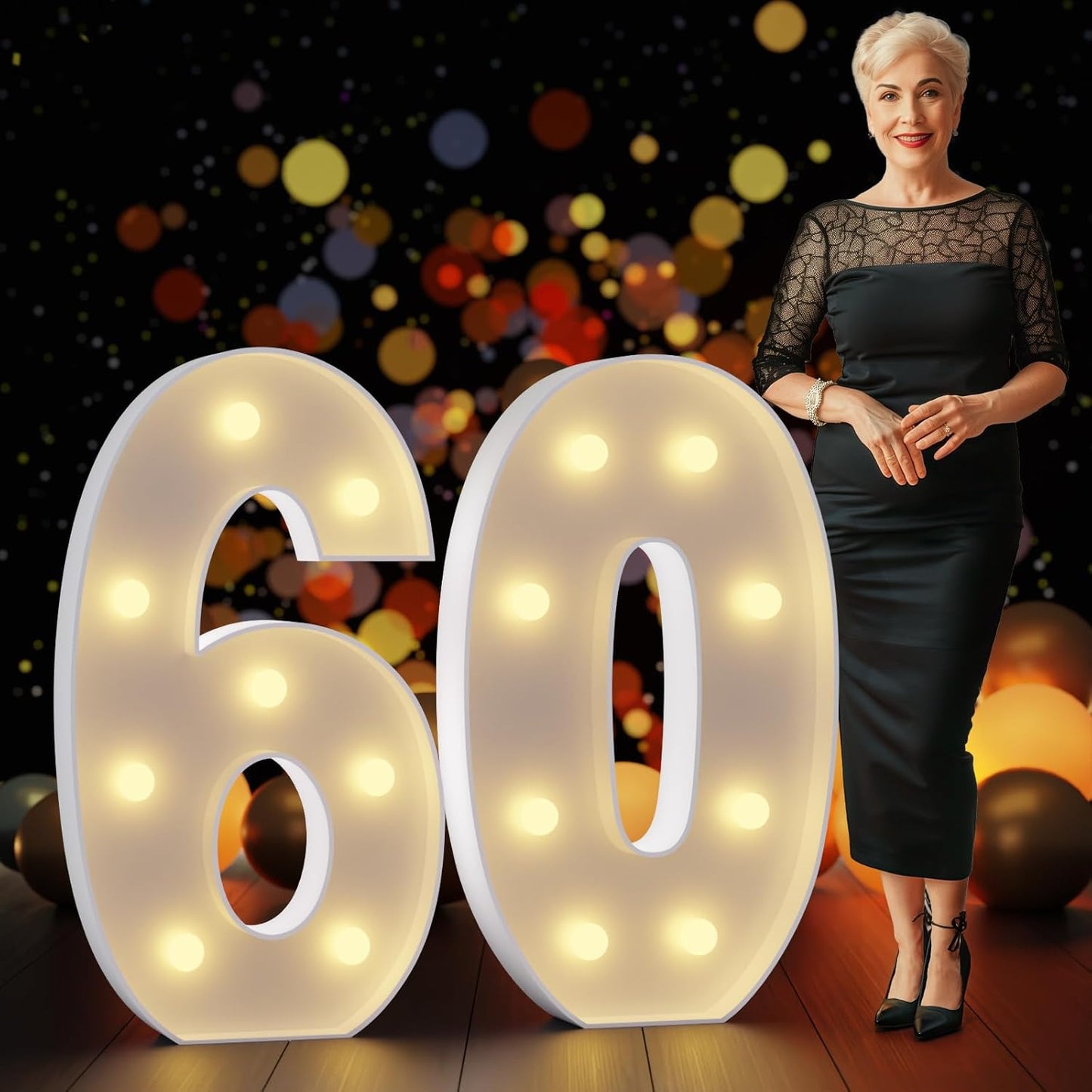 Large Light Up Numbers for 60th Birthday Decorations Outdoor