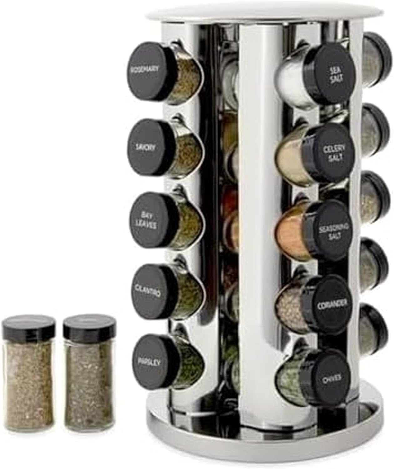 Kamenstein 20 Jar Revolving Countertop Spice Rack with Spices