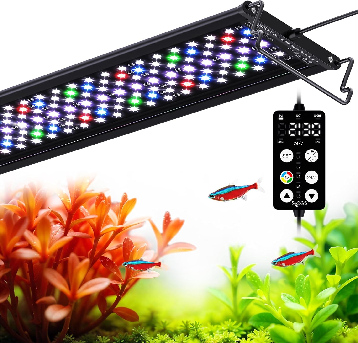 Full Spectrum Aquarium Light with Custom Timer for Plant Growth