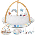 Baby Play Gym & Activity Mat with Bamboo Frame - Soft Tummy Time