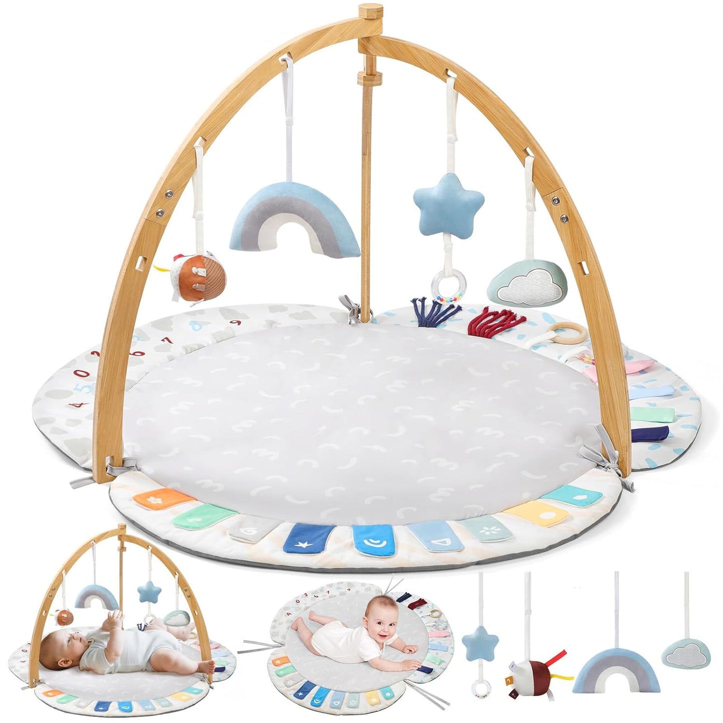 EXIN DECHEN Baby Play Gym & Activity Mat for Newborns 0-6 Months