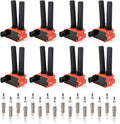 ENA Set of 8 Red Ignition Coil Pack and Iridium Spark Plugs