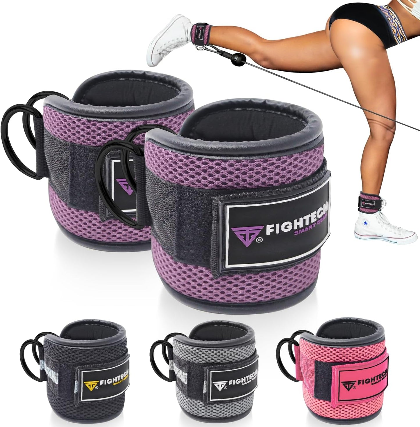 Fightech Padded Ankle Straps - Enhanced Glute Workout