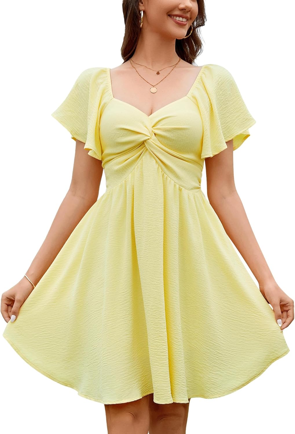 Florboom Women's Sweetheart Knot Front Dress for Summer Style