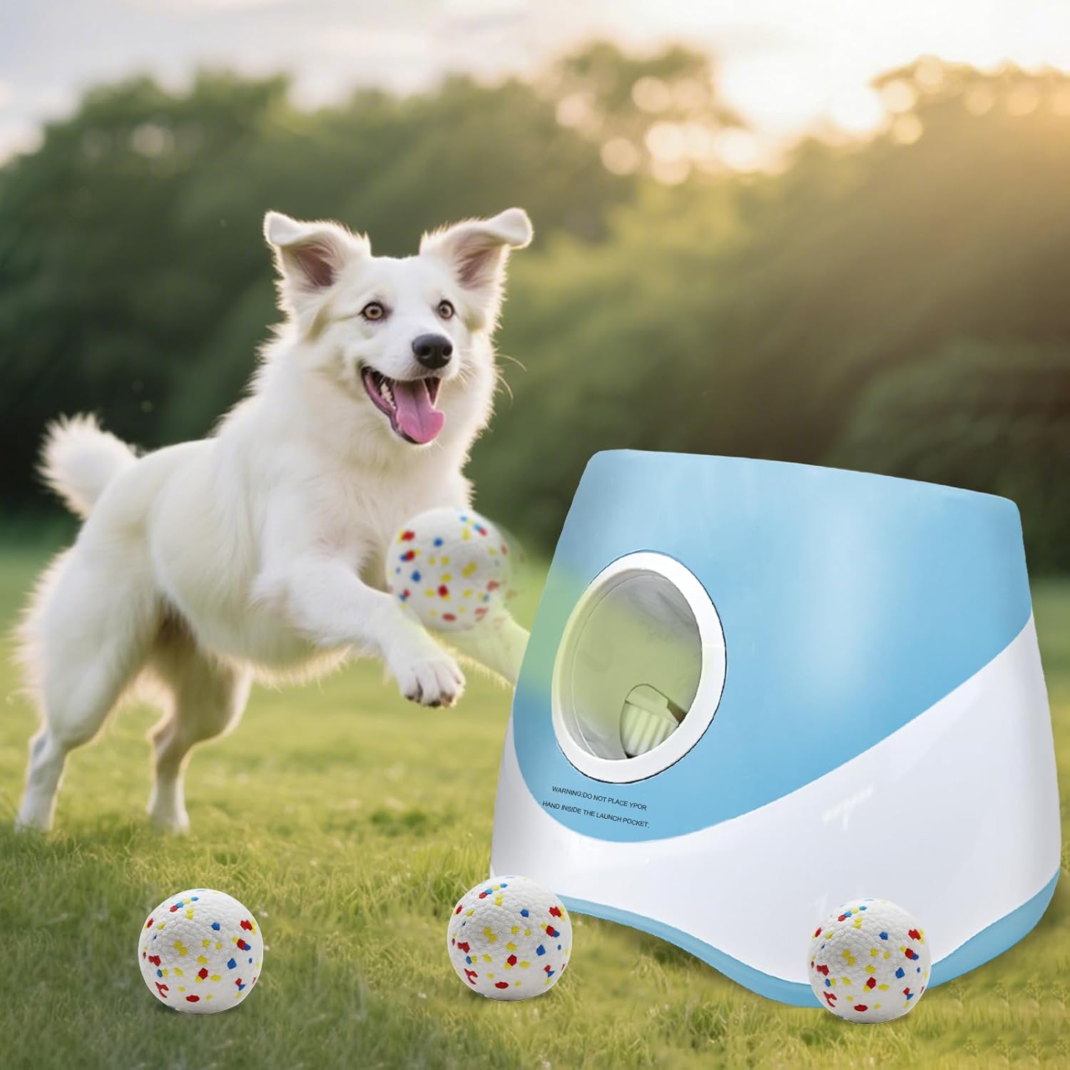 Automatic Dog Ball Launcher for Small to Medium Dogs - Fun Fetch Toy