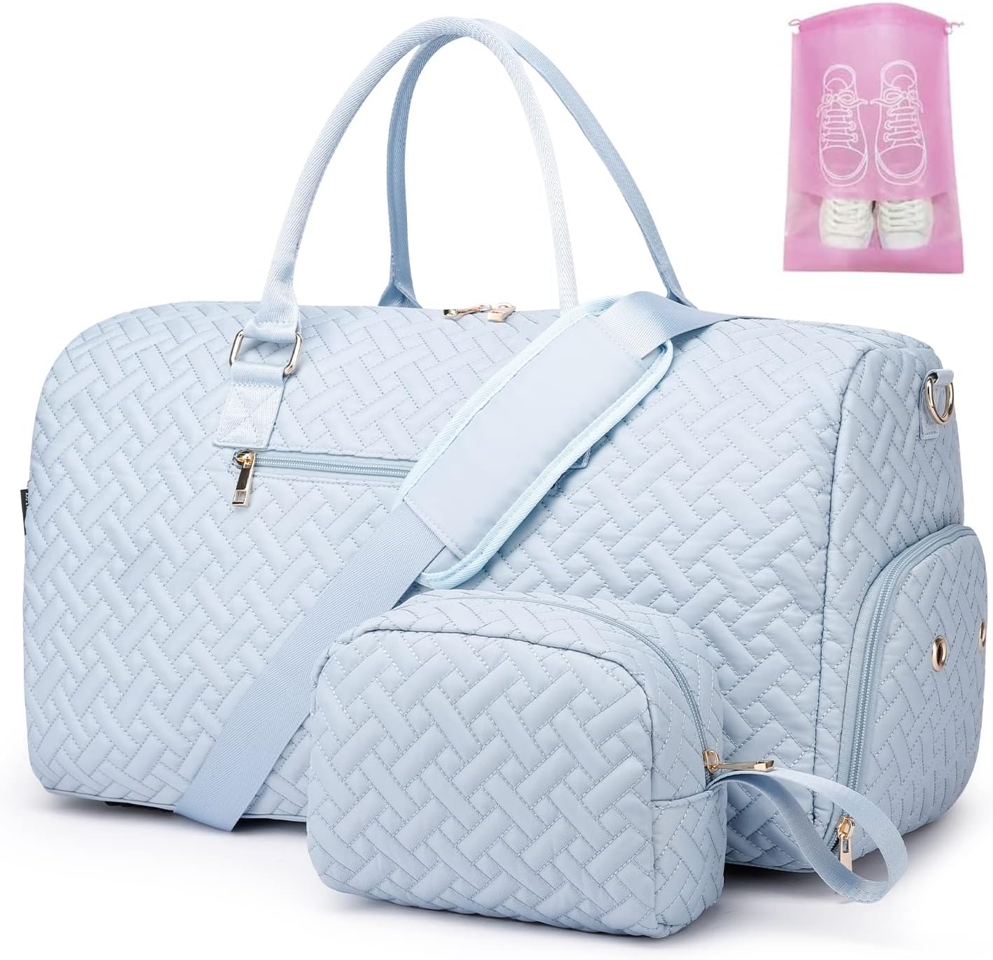 Duffle Bag for Travel with Shoe Compartment and Toiletry Bag