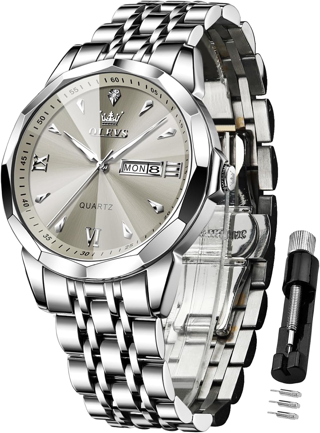 OLEVS Men's Business Dress Diamond Watch