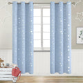 Blue Moon Blackout Curtains for Kids Bedroom - Spa Blue Room Darkening