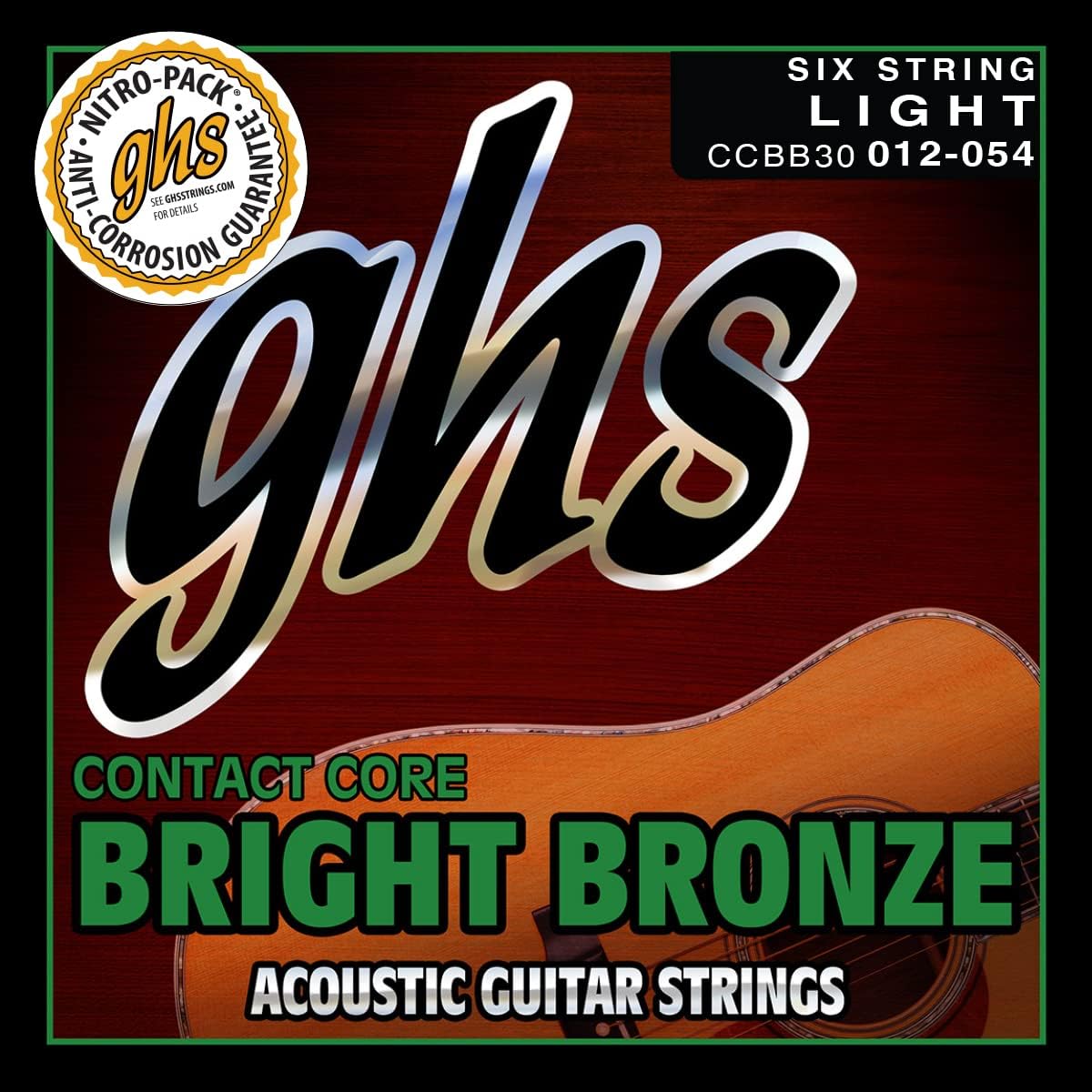 Enhanced Brightness: GHS Contact Core Acoustic Guitar Strings - CCBB30