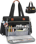 RAINSMORE Teacher Tote Bag for Women with Large Cup Holder